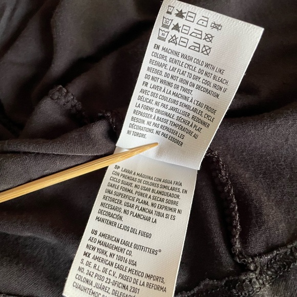 American Eagle Outfitters Slate Grey Flare Arm V Neck Open Back Long Sleeve - Picture 7 of 10